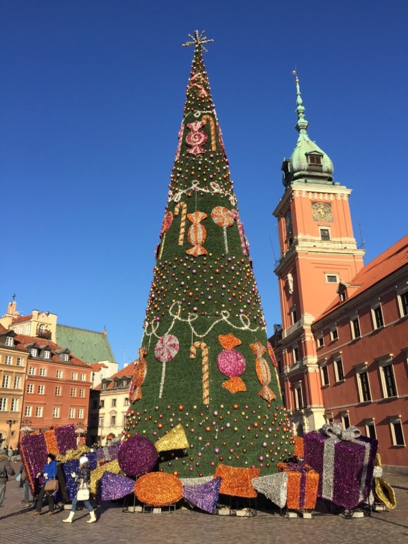 ポーランドのワルシャワ王宮前のツリーだそうです